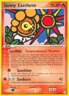 Sunny Castform card from EX Hidden Legends