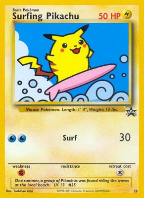 Surfing Pikachu card from WoTC Promo