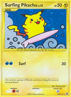Surfing Pikachu card from Rising Rivals