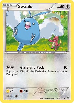 Swablu card from Legendary Treasures