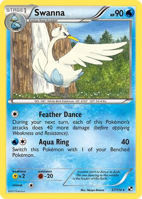 Swanna card from Black and White