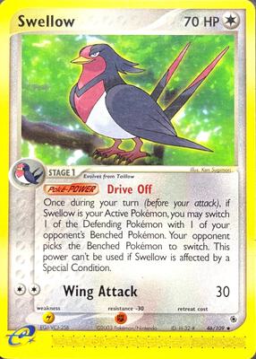 Swellow card from EX Ruby and Sapphire