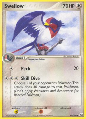Swellow card from EX Emerald