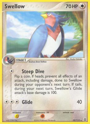 Swellow card from EX Delta Species