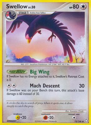 Swellow card from Legends Awakened