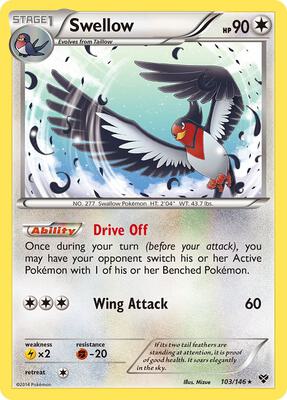 Swellow card from XY Base Set