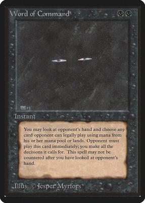 Word of Command card from Beta Edition