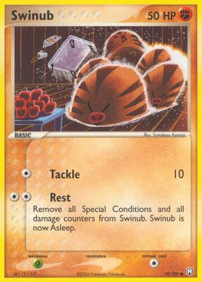 Swinub card from EX Team Rocket Returns