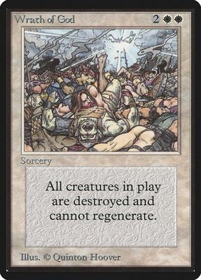 Wrath of God card from Beta Edition