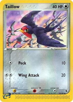 Taillow card from EX Ruby and Sapphire