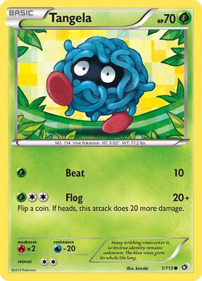 Tangela card from Legendary Treasures