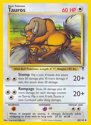 Tauros card from Legendary Collection