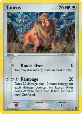 Tauros card from EX FireRed & LeafGreen