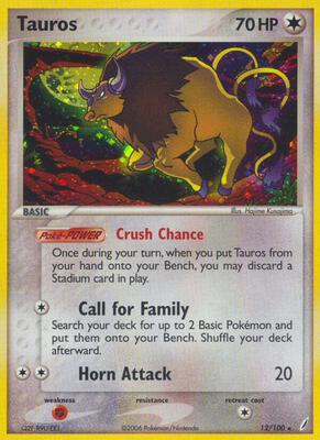 Tauros card from EX Crystal Guardians