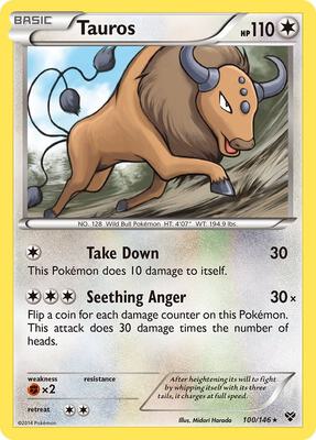 Tauros card from XY Base Set