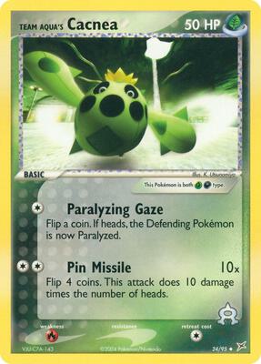 Team Aqua's Cacnea - 24/95 card from EX Team Magma vs Team Aqua