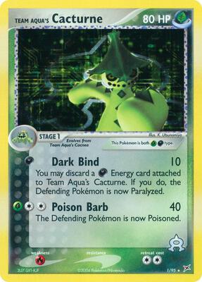 Team Aqua's Cacturne card from EX Team Magma vs Team Aqua
