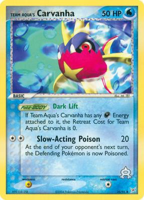 Team Aqua's Carvanha - 25/95 card from EX Team Magma vs Team Aqua