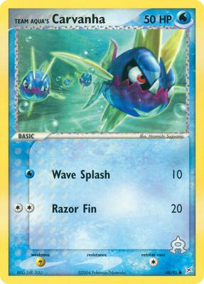 Team Aqua's Carvanha - 48/95 card from EX Team Magma vs Team Aqua