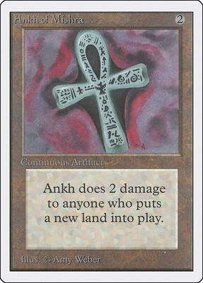 Ankh of Mishra card from Unlimited Edition
