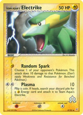 Team Aqua's Electrike - 27/95 card from EX Team Magma vs Team Aqua