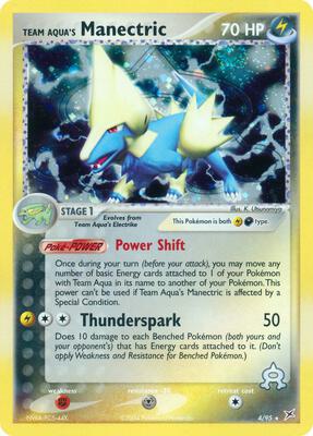 Team Aqua's Manectric - 4/95 card from EX Team Magma vs Team Aqua