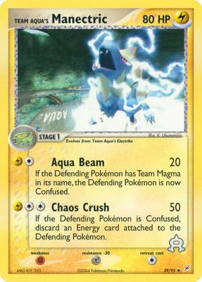 Team Aqua's Manectric - 29/95 card from EX Team Magma vs Team Aqua