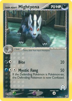 Team Aqua's Mightyena - 15/95 card from EX Team Magma vs Team Aqua