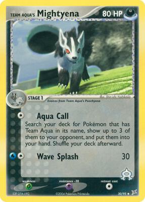 Team Aqua's Mightyena - 30/95 card from EX Team Magma vs Team Aqua
