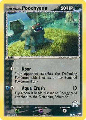 Team Aqua's Poochyena - 55/95 card from EX Team Magma vs Team Aqua