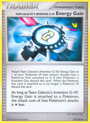 Team Galactic's Invention G-101 Energy Gain card from Platinum