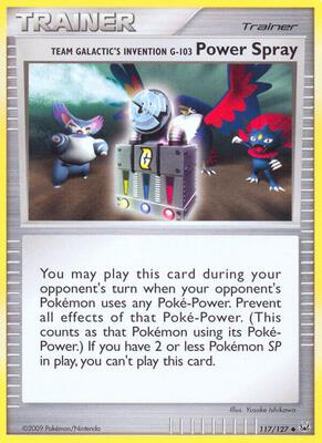 Team Galactic's Invention G-103 Power Spray card from Platinum