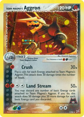 Team Magma's Aggron card from EX Team Magma vs Team Aqua