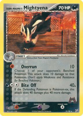 Team Magma's Mightyena - 21/95 card from EX Team Magma vs Team Aqua