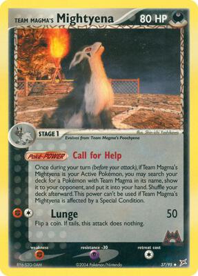 Team Magma's Mightyena - 37/95 card from EX Team Magma vs Team Aqua