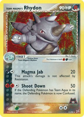 Team Magma's Rhydon - 11/95 card from EX Team Magma vs Team Aqua