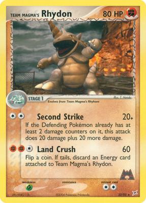 Team Magma's Rhydon - 22/95 card from EX Team Magma vs Team Aqua