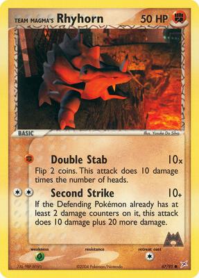 Team Magma's Rhyhorn - 67/95 card from EX Team Magma vs Team Aqua