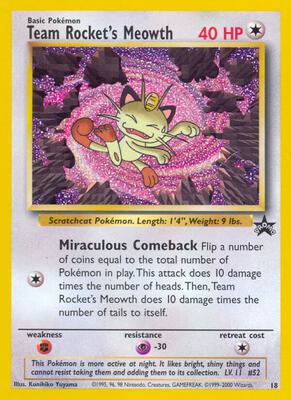 Team Rocket's Meowth card from WoTC Promo