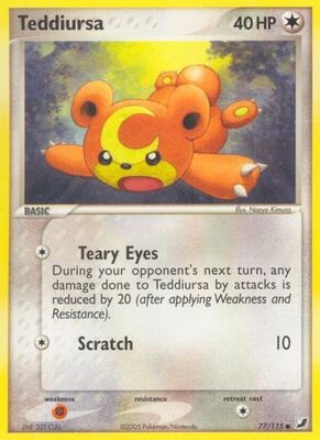 Teddiursa card from EX Unseen Forces