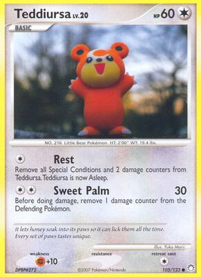 Teddiursa card from Mysterious Treasures