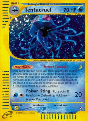Tentacruel (H26) card from Aquapolis