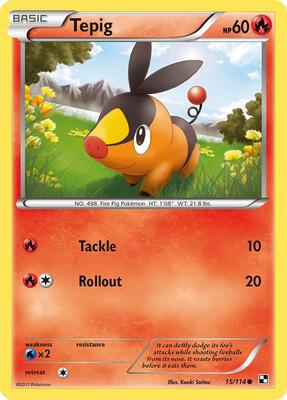 Tepig (15) card from Black and White