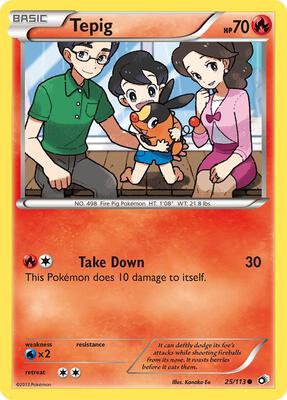 Tepig card from Legendary Treasures