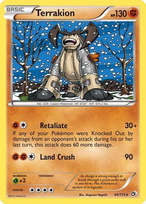 Terrakion card from Legendary Treasures