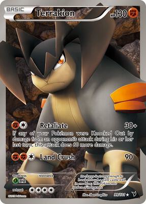 Terrakion (99 Full Art) card from Noble Victories