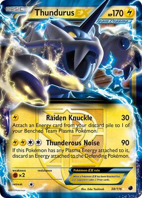 Thundurus EX (Team Plasma) card from Plasma Freeze