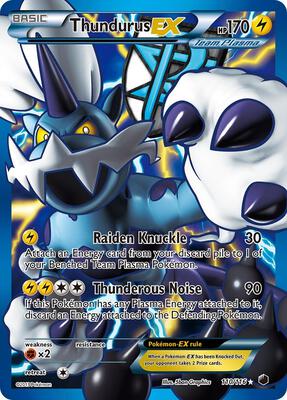 Thundurus EX (Team Plasma) (110 Full Art) card from Plasma Freeze