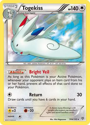 Togekiss card from Plasma Storm