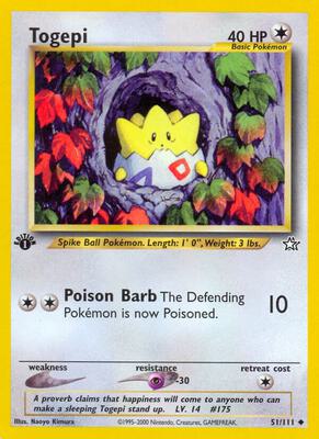 Togepi card from Neo Genesis
